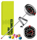 Candy Thermometer with Pot Clip - Deep Fry Oil Thermometer for Frying and Candle Making - Black