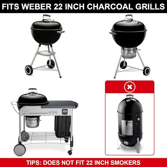 7441 Folding Replacement Parts for Weber Charcoal Grill Grate for Weber 22-1/2-Inch One-Touch Cleaning System Kit 7444, Stainless Steel Grate for Weber Kettle Parts for 22''Charcoal Grill