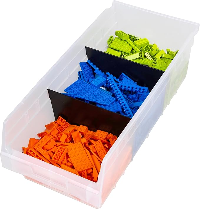 Akro-Mils 30088 Plastic Nesting ShelfMax Storage Bin Box, (18-Inch x 8-Inch x 6-Inch), Clear, (8-Pack)