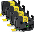Replacement for Brother P Touch Label Tape Yellow TZe-641 TZe641 TZe TZ Tape 18mm 0.7 Laminated Black on Yellow Label Maker Tape for PT-D400 PT-D410 PT-D600 PT-D610BT, 3/4 Inch x 26.2 feet, 4-Pack
