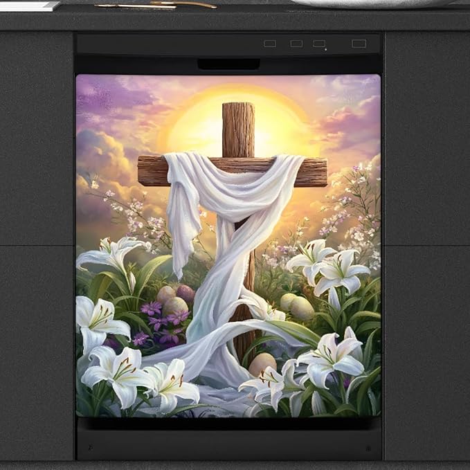 Easter Ross Eggs Dishwasher Magnet Cover Front Dishwasher Cover Decor Reusable Magnetic Door Cover Panel Decal Home Appliances Stickers Kitchen Refrigerator Fridge 23"x26"