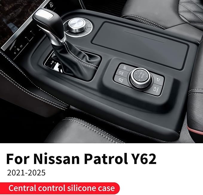 Central Control Silica Gel Pad for 2021-2025 Nissan Patrol Y62 Gearbox Protective Panel Central Control Protective Pad Anti-Skid Scratch-Proof Interior Upgraded Accessories (2021-2025 Y62)
