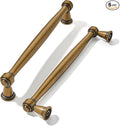 khtumeware 6 Pack 5 inch Antique Brass Cabinet Pulls Handles Vintage Drawer Pulls Solid Cabinet Hardware Aged Kitchen Handles for Cabinets Cupboard Handles Drawer Handles