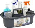 Multi-Purpose Plastic Cleaning Caddy with Handle, Shower Caddy Organizer/Storage Basket/Totes Portable for Bathroom Supplies, Cleaning Products, Under Sink Tool, Housekeepers (Grey)