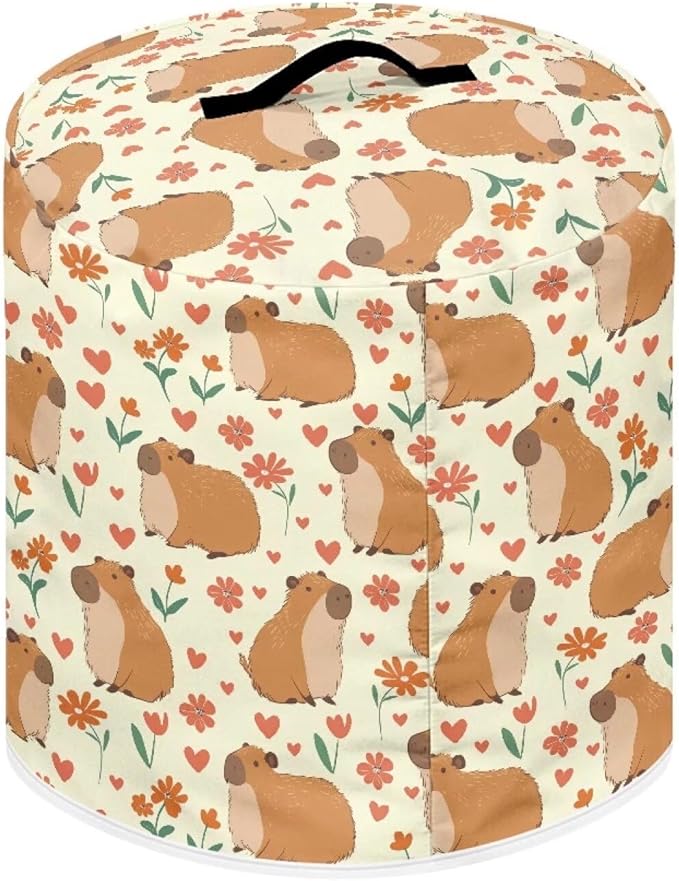 Cute Guinea Pig Print Insulated Pressure Cooker Appliance Cover, Also Fit for Rice Cooker, Air Fryer and Crock Pot, 6 Qt Dust Cover with Pocket for Spoon/Cooking Utensils/Recipes