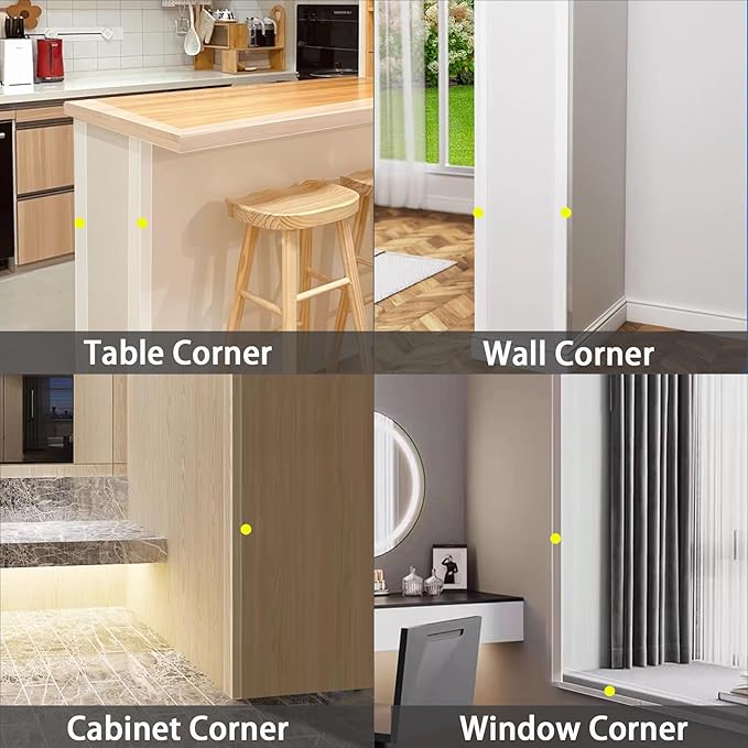Gaahing 4Pcs Peel and Stick Clear Corner Guards, Self-Adhesive L-Shaped Outside Corner Shield for Wall Edge Furniture Door Frame Protector Bumper (2.9ft x 1.0in)