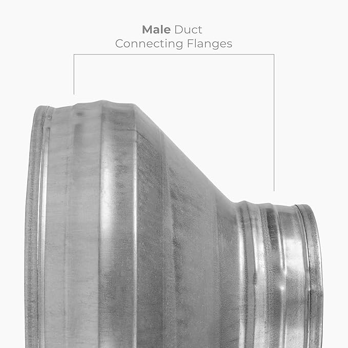 8" to 4" Inch Round Duct Reducer - Male Fit Galvanized Steel Pipe Increaser - Coupling for Round Duct Ventilation Systems - Heating & Cooling, HVAC