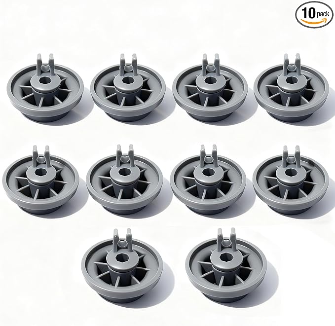 12004485 Dishwasher Dishrack Roller Wheel,Kit Replaces AP4512761 1998570 617087 AH3478333 EA3478333 PS3478333 00617087 PS8728047,for Bosch Kenmore, Dishwasher Lower Rack Wheel 10 pack
