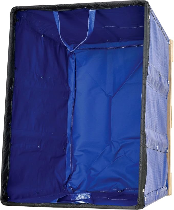 Global Industrial 12 Bushel, Blue Vinyl Basket Bulk Truck, Unassembled, 36" L x 26" W x 33-1/2"H, Rolling Laundry Cart, Commercial Material Handling Cart with 4" Casters