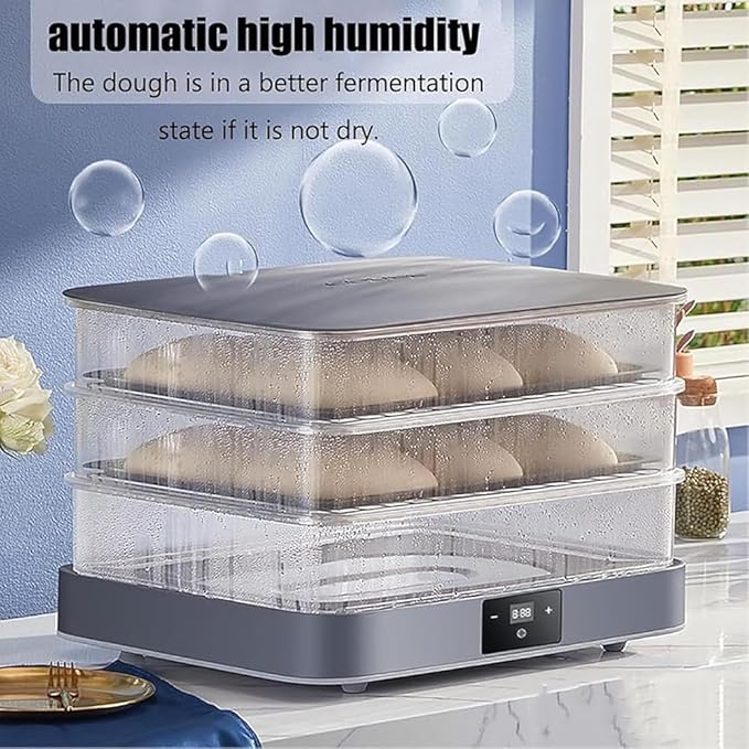 40L Electric Dough Proofer Machine – Home Bread Proofing Box with Adjustable Temperature, Timing & Humidity Control for Even Fermentation