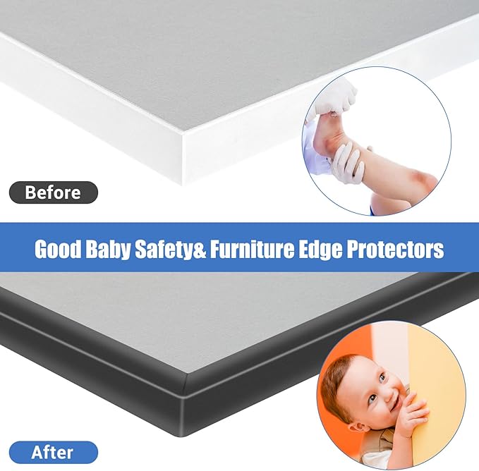 Rubber Edge Trim, Self-Adhesive U Channel Edge Trim, U Shaped Edge Protector for Plywood, Wood Boards, EPDM Material, Slot Width 3/8"(10mm), Length 10 Ft, Black