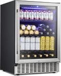 Antarctic Star 24 Inch Beverage Refrigerator, 180 Cans Capacity Built-in Beverage Cooler- Fit Perfectly into 24" Space Built in Counter or Freestanding-for Soda, Water, Wine-For Kitchen, Bar or Office