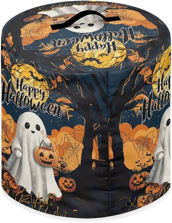 Dust Cover for Kitchen Appliance for 6 Quart Pressure Cooker Air Fryer Rice Cooker Dust Cover with Top Handle and Pocket Happy Halloween Ghost Print