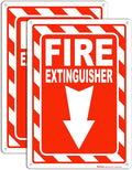 Brimar Fire Extinguisher Signs,7"x10" (2 Pack) .040" Heavy Rust-Free Aluminum Metal Safety Signs, UV Ink Printing, Weatherproof, Fade Resistant, for Business, Office, Home Indoor & Outdoor Use
