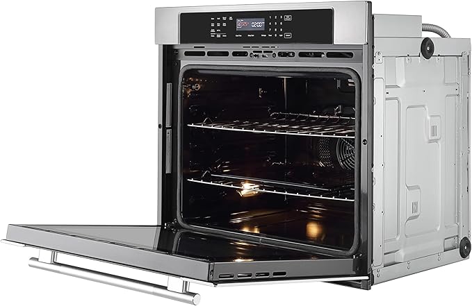 Empava 30" Electric Single Wall Oven Air Fryer Combo Convection Oven Built-in 10 Cooking Functions with LED Digital Display Convection Fan Touch Control in Stainless Steel EMPV-30WO04