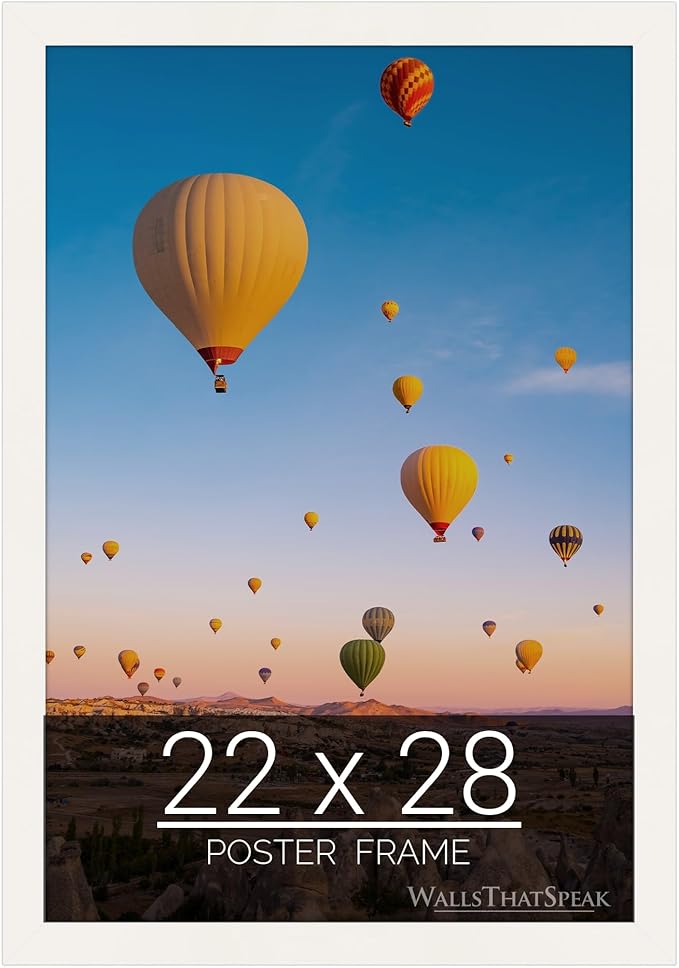 wallsthatspeak 22x28 White Picture Frame for Puzzles Posters Photos or Artwork