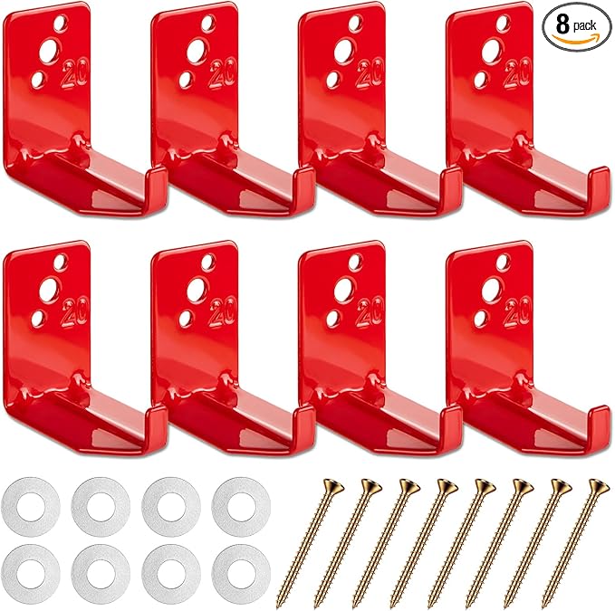 8 Pack Fire Extinguisher Mount Bracket, 5 to 40 lb Fire Extinguisher Holder with Expansion Screws, Universal Bracket Kit Fits Extinguishers Cabinet Wall Hook Hanger