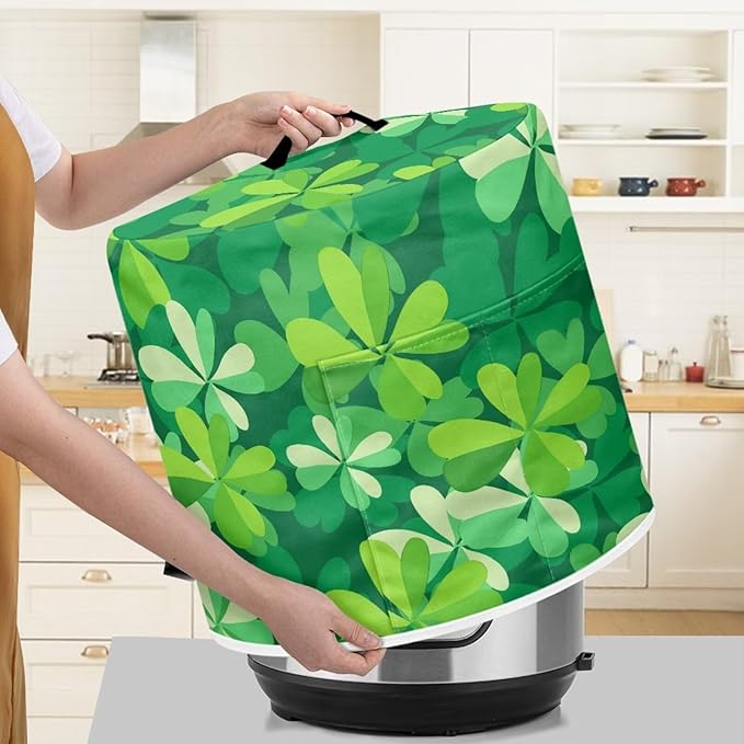 TODIYADDU Clean Shamrock Pressure Cooker Cover with Handle Fashion Kitchen Appliance Dust Covers for Instant Pots Portable Air Fryer Dust Cover St Patrick's Day Cover Bag Trendy Home Decor
