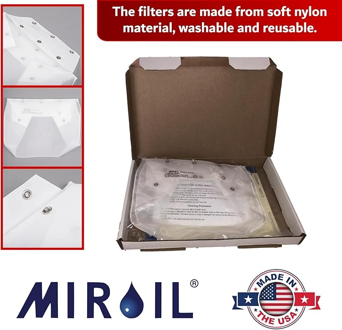 MirOil RB5FS Oil Polishing Filter Bag for Hot & Cold Oil, Extends Life of Cooking Grease, Maintain Quality & Taste of Deep Fried Foods, Reduce Contaminants for Food Service(Filter Bag Only)-Part 12751