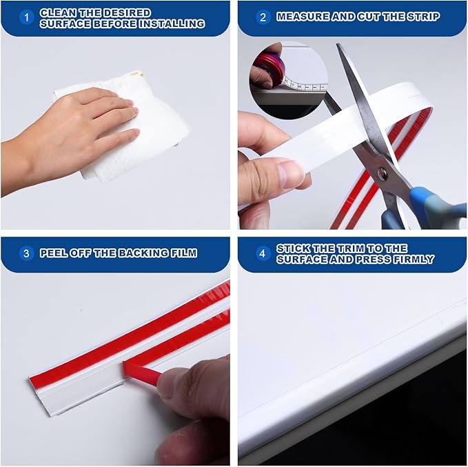 Storystore Wall Corner Protector Moulding Trim 2.4 in x 13 Ft,Peel and Stick Corner Moulding Trim, Self Adhesive Corner Guards Edge Protector for Wall Edge Corner, Countertop,White