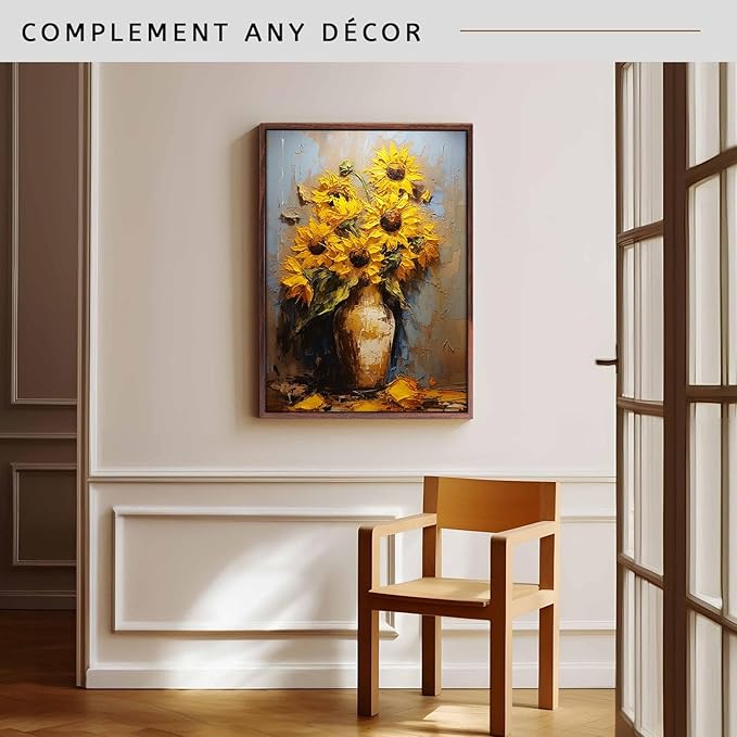 Canvas Floater Frame for Paintings, Fits Up to 1.25" Deep Canvas, DIY Floating Picture Frame for Canvas Prints, Wall Art Frame for Modern Home Décor, Studio Display and Gallery Hanging Walnut 24x36