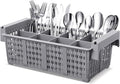 Maxdot 16inch Dishwasher Silverware Cutlery Basket 8 Compartments Washing Basket with Handle Utensil Holder Silverware Drying Rack for Kitchen Commercial(Grey)