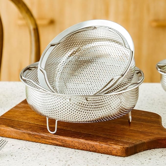 Steamer Basket for Rice Cooker, 304 Stainless Steel Steamer Insert, Separate Rice and Porridge, for Steam Basket Cooking Pots Pressure Cooker, (22cm)