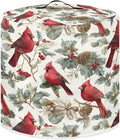6 Quart Pressure Cooker Dust & Stains Protector Cover Round Bag with Top Handle and Storage Pocket Kitchen Appliance Decoration Christmas Cardinal Bird Print