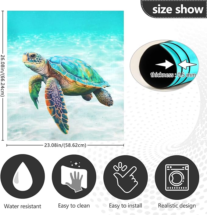 Sea Turtle Dishwasher Magnet Cover Sticker Magnetic Refrigerator Panel Front Door Fridge Microwave Decal Decorative