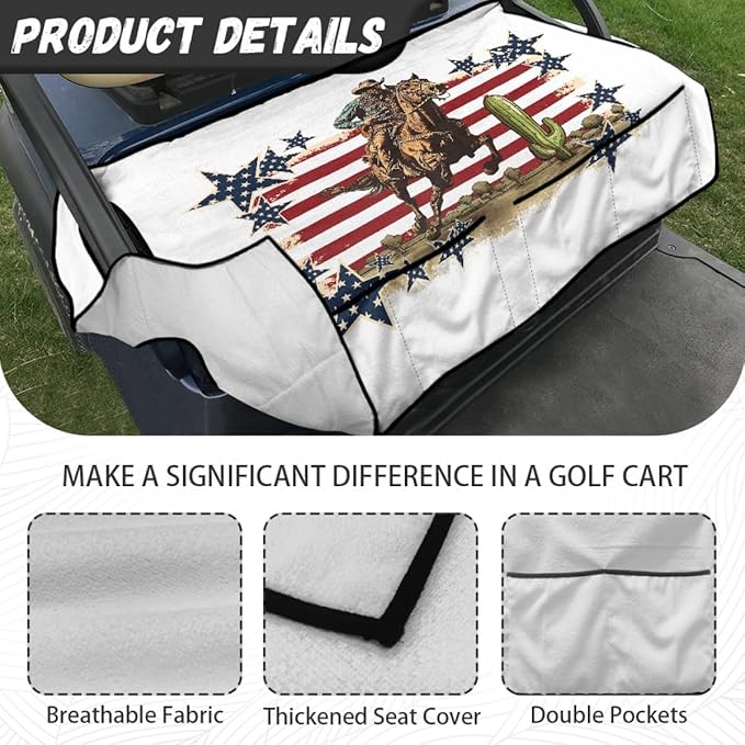 Golf Cart Seat Cushion Cover with Soft Towel Fabric and Waterproof Inner Layer, Designed to Protect Seats from Sweat, Dirt and Outdoor Wear