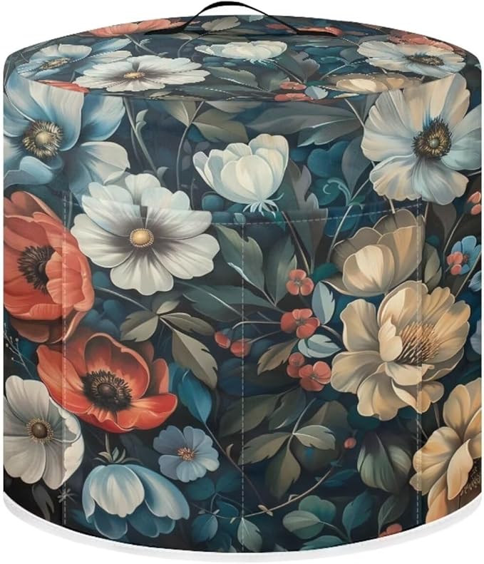 Floral Print Pressure Cooker Cover with Pocket, Suitable for Air Fryer, Toaster, Oven