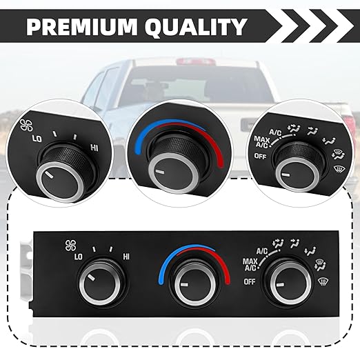 599-217 Front A/C Heater Climate Control Module Panel Switch Compatible with 1996-2020 Chevrolet Express 1500 2500 3500 4500 Astro, Chevy C4500 C5500 C6500,1996-2020 GMC Savana Safari, OE# 15073274