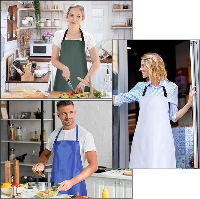 2 Pack Waterproof Rubber Vinyl Apron 40 Inch Chef Aprons for Men Heavy Duty Chemical Work Apron Extra Long Grilling Aprons with Adjustable Bib Apron for Dishwashing Lab Butcher Cooking Kitchen Blue