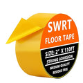 SWRT 2" x 110FT Yellow Floor Marking Tape and Dance Splicing Tape, Caution Gym Floor Tape Warning Safety Stripe Tape for Floor Marking, Athletics, School, Restaurants, Equipment and More