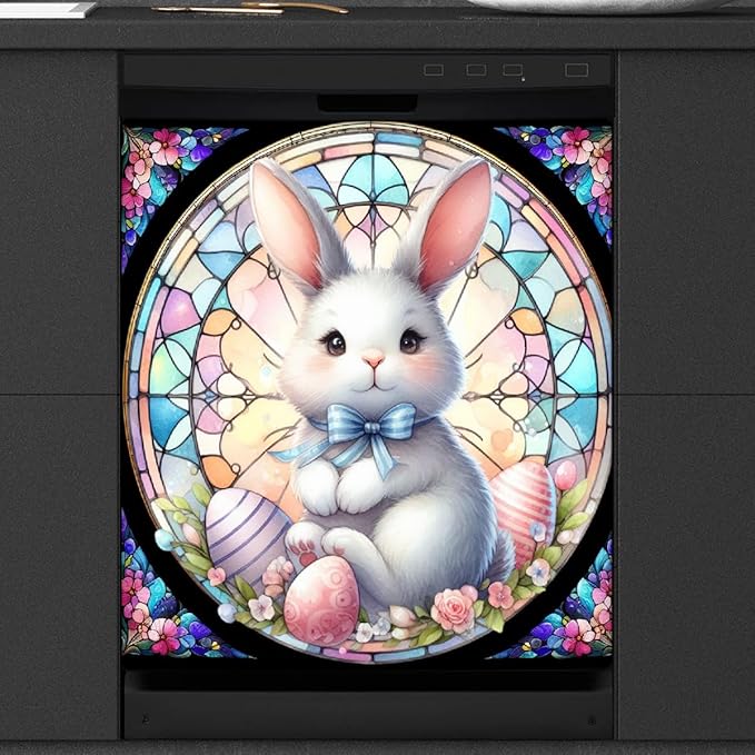 Dishwasher Magnet Cover Easter7 Front Dishwasher Cover Decoration Reusable Magnetic Door Cover Panel Decal Home Appliances Stickers Kitchen Refrigerator Fridge 23"x26"