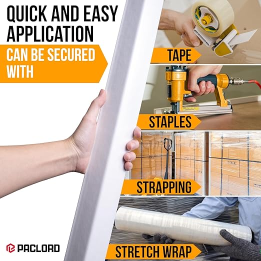 36" x 2" x 2" Reinforced Cardboard Edge Protectors, White (Pallet of 1690) – 0.225" Thick Extra Heavy-Duty Cardboard Corner Protectors – American Quality V-Board Pallet Edge Guard