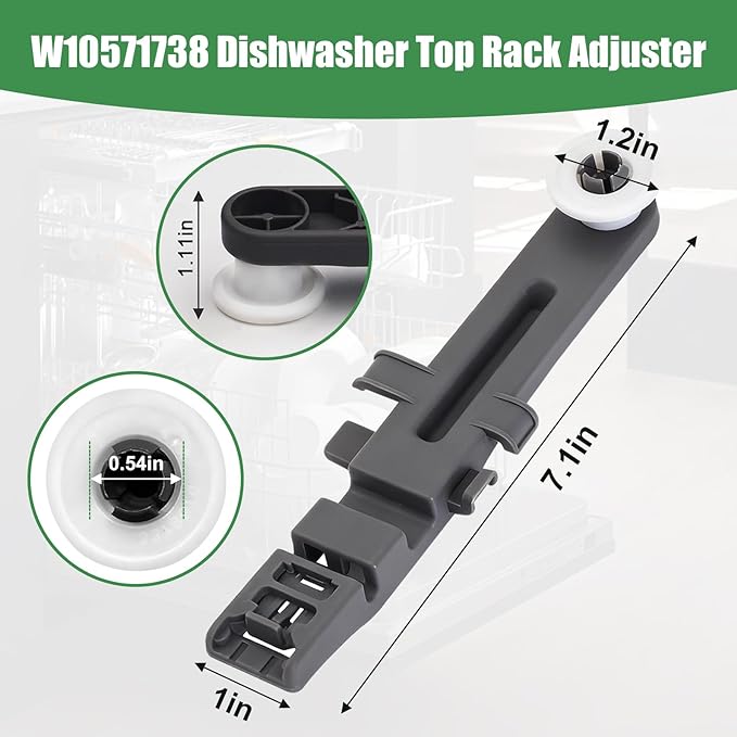 W10571738 Dishwasher Rack Wheels for Whirlpool Maytag Dishwasher Parts PS11756470, WPW10571738,AP6023130(1 PCS)