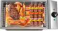 Countertop Electric BBQ Grill, 1800W Commercial Smokeless Barbecue Oven with Adjustable Temperature, Portable Stainless Steel Grill for Party Home Camping Cooking