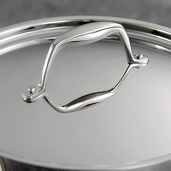 Tramontina Signature Tri-Ply Clad Stainless Steel 3-Quart Sauce Pan with Lid, Induction-Ready, Dishwasher-Safe, NSF-Certified, Made in Brazil