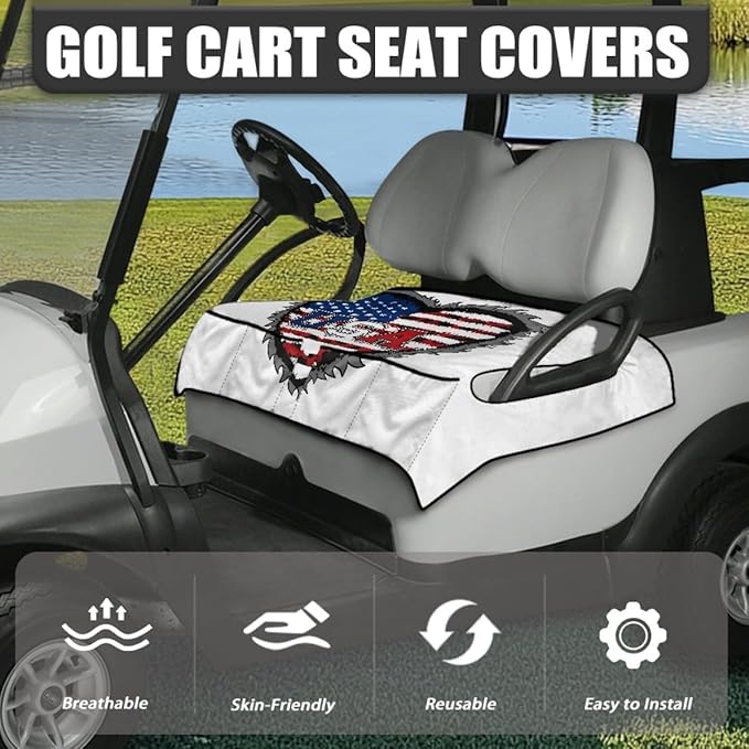 Golf Cart Seat Cushion Cover Featuring Waterproof Protection and Sweat Absorbing Fabric, Designed for Golf Courses, Communities and Utility Use