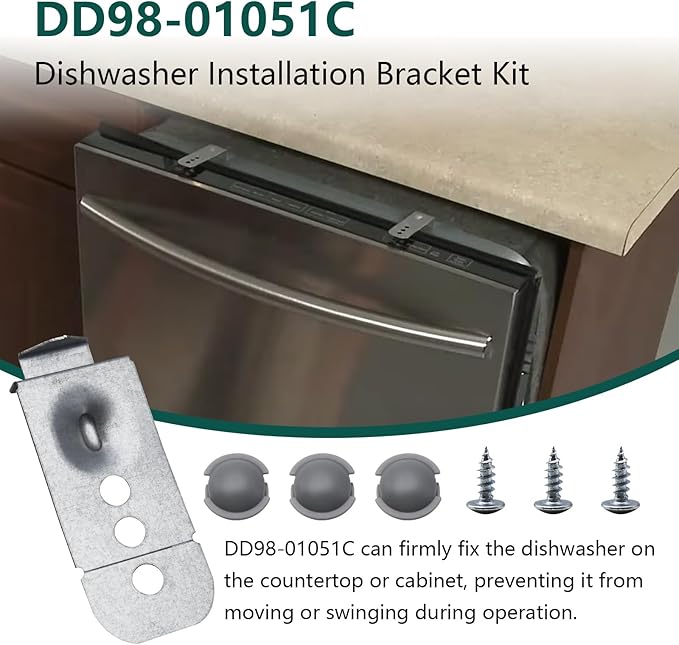 2PC DD98-01051C Dishwasher Installation Bracket Kit Compatible with Samsung Dishwasher Replace AP6244517 PS12085777 EAP12085777