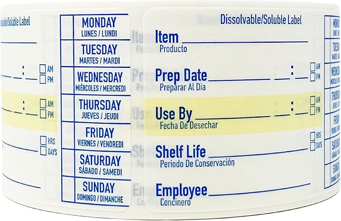 2x3 Dissolvable Food Labels, 1000 Label Stickers, Bottle Labels for Storage Bins, Sticker Labels for Food containers, (1000, Blue)