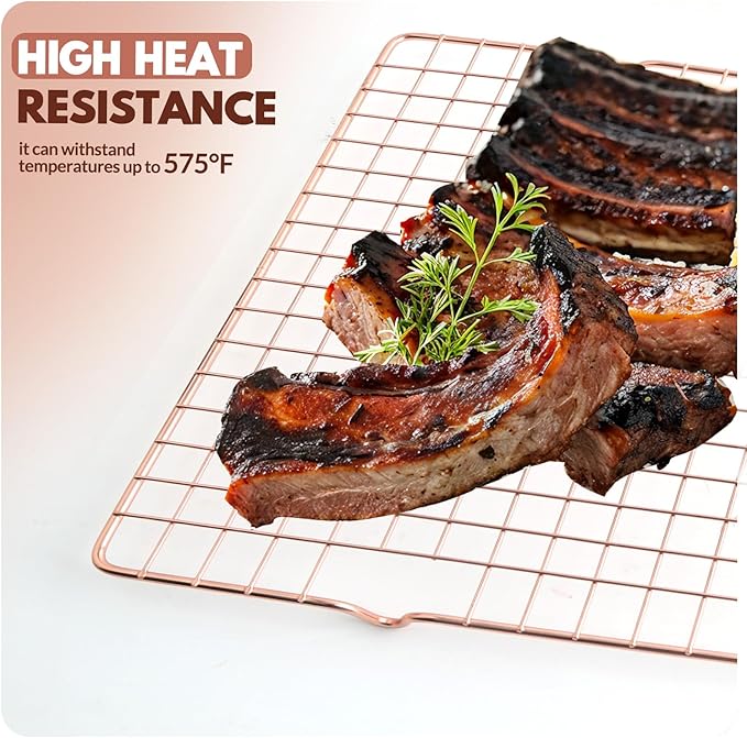 2 PCS Cooling Racks for Cooking and Baking, 14.8x10 Inches Stainless Steel Cooling Rack, Sheet Pan with Wire Rack for Baking Sheet, Bacon Rack Oven Safe Fits Jelly Roll Sheet Pan