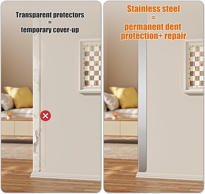 96x1.5x1.5 Inch 304 Stainless Steel Wall Corner Guards (10-Pack) Heavy Duty Rounded Corner Protector, Smooth Folded Edge Design for Wall Protection 90° Angle Metal Edge Guard