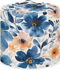 TODIYADDU Ink Blue Flower Pressure Cooker Cover with Pocket Graphic Painting Air Fryer Cover Dust Cover Insulated Kitchen Appliance Cover Protector for Pressure Cooker Accessories