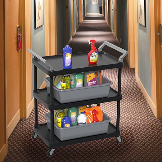 Sadstory 24 L Commercial Bus Tub, Plastic Bus Box, Gray, 6 Packs