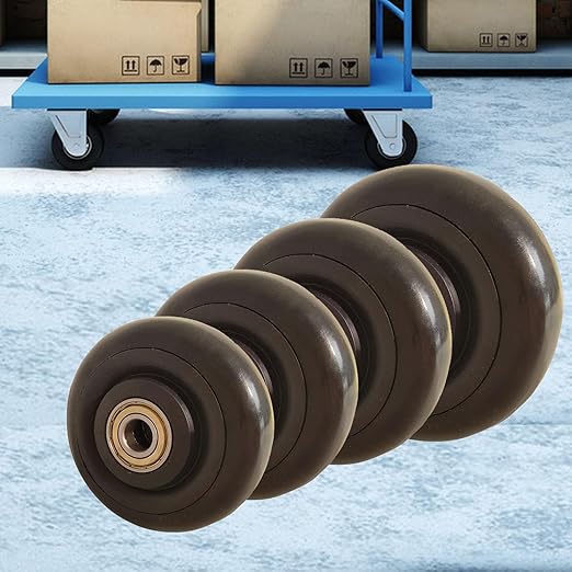 4Pcs 3" PU Caster Wheels Heavy-Duty Replacement Wheels for Platform Trucks, Snow Blowers & Grills 3/8" Axle, Smooth Rolling, Durable Transport Wheels