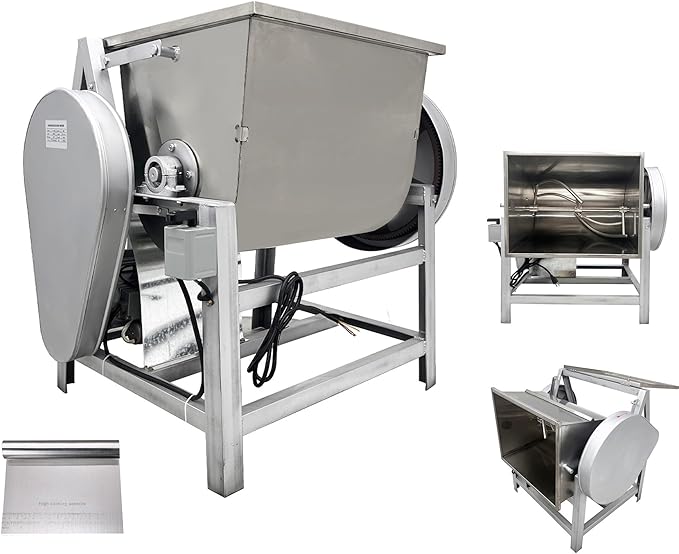 INTSUPERMAI 110V Commercial Dough Mixer Machine Kneading Capacity Electric Food Mixer Flour Mixer for Dough Mixing Kneading (Standard, 50KG/110LBS)