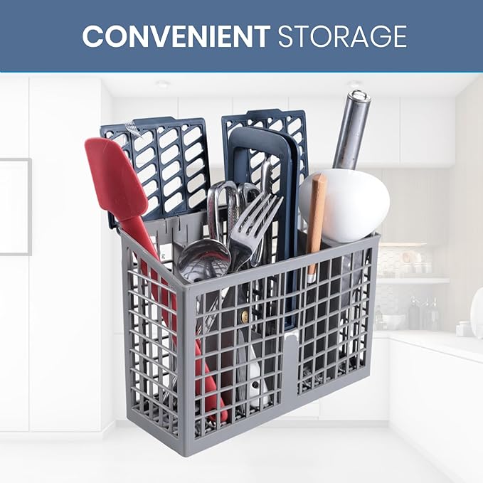 Dishwasher Cutlery Basket (9 x 3 x 10.3 inches) Fit For samsung DD82-01112A / ‎DD94-01013A / DD97-00250A Silverware Utensil Basket - Competible With Samsung, whirlpo-l, Bosch etc. Parts DD82-01384A