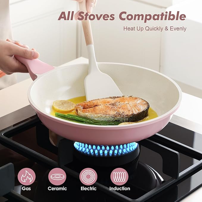 SENSARTE Nonstick Ceramic Frying Pan 11-Inch, Healthy Non Toxic Skillet, Induction Compatible Omelet Pan with Heat Resistant Handle, PFAS-Free